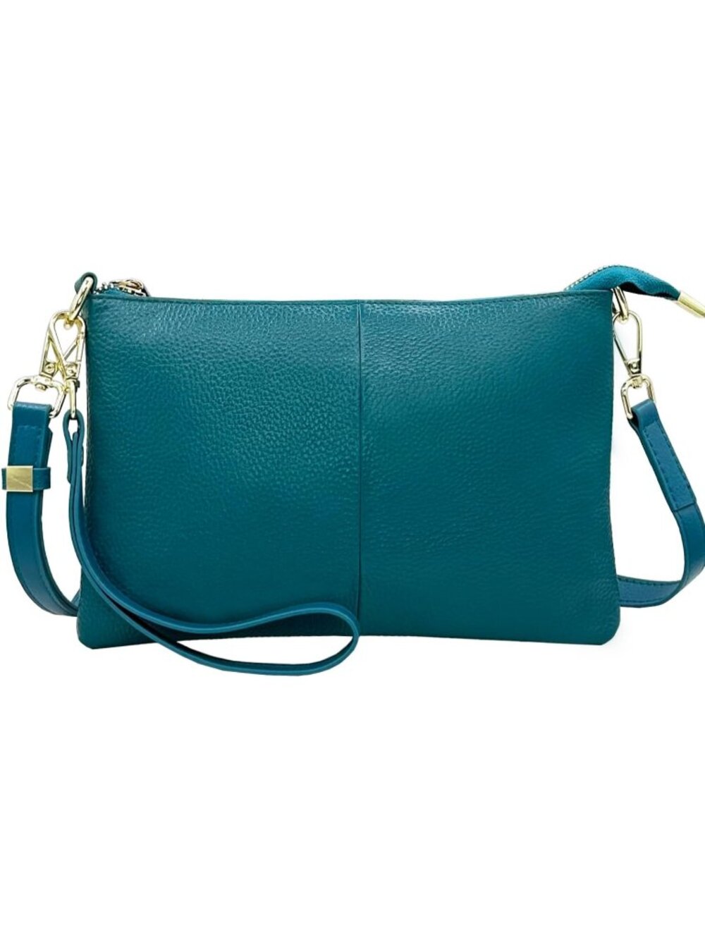 〽️Women's Peacock Blue Leather Wristlet Wallet Phone Bags Wallet Clutch Purses
